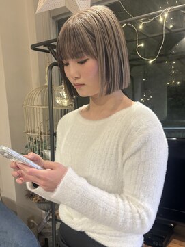 ソワンドゥブレスココ 京都店(soin de brace coco.) ボブ×デザインカラー