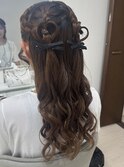 編み込みハーフツイン