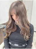 レイヤーカットアディクシーカラー韓国風グレージュ堺東オリーブ