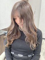 ベルヘアーデザイン 堺東(Belle hair Design)&nbsp;レイヤーカットアディクシーカラー韓国風グレージュ堺東オリーブ