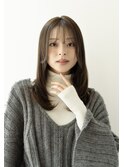 ワンカールレイヤー＊顔周りレイヤー＊透明感オリーブブラウン