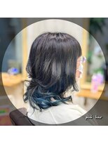 ピヴォヘアー(pivo hair)&nbsp;インナーカラー　ブリーチ　ターコイズブルー
