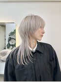 ハイトーンレイヤーカットウルフカットホワイトカラー