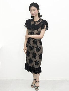 銀座ヘアセット。宣材サロモ編。短い髪のハーフアップVOL3.0