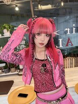 ヘアー アレス(hair ales)&nbsp;派手髪　エクステロング　ゼブラエクステ　似合わせカット