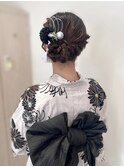 サイドお団子ヘア/浴衣ヘア
