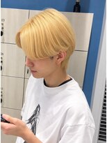 アース いわき店(HAIR&MAKE EARTH)&nbsp;ハイトーンブロンド×センターパート