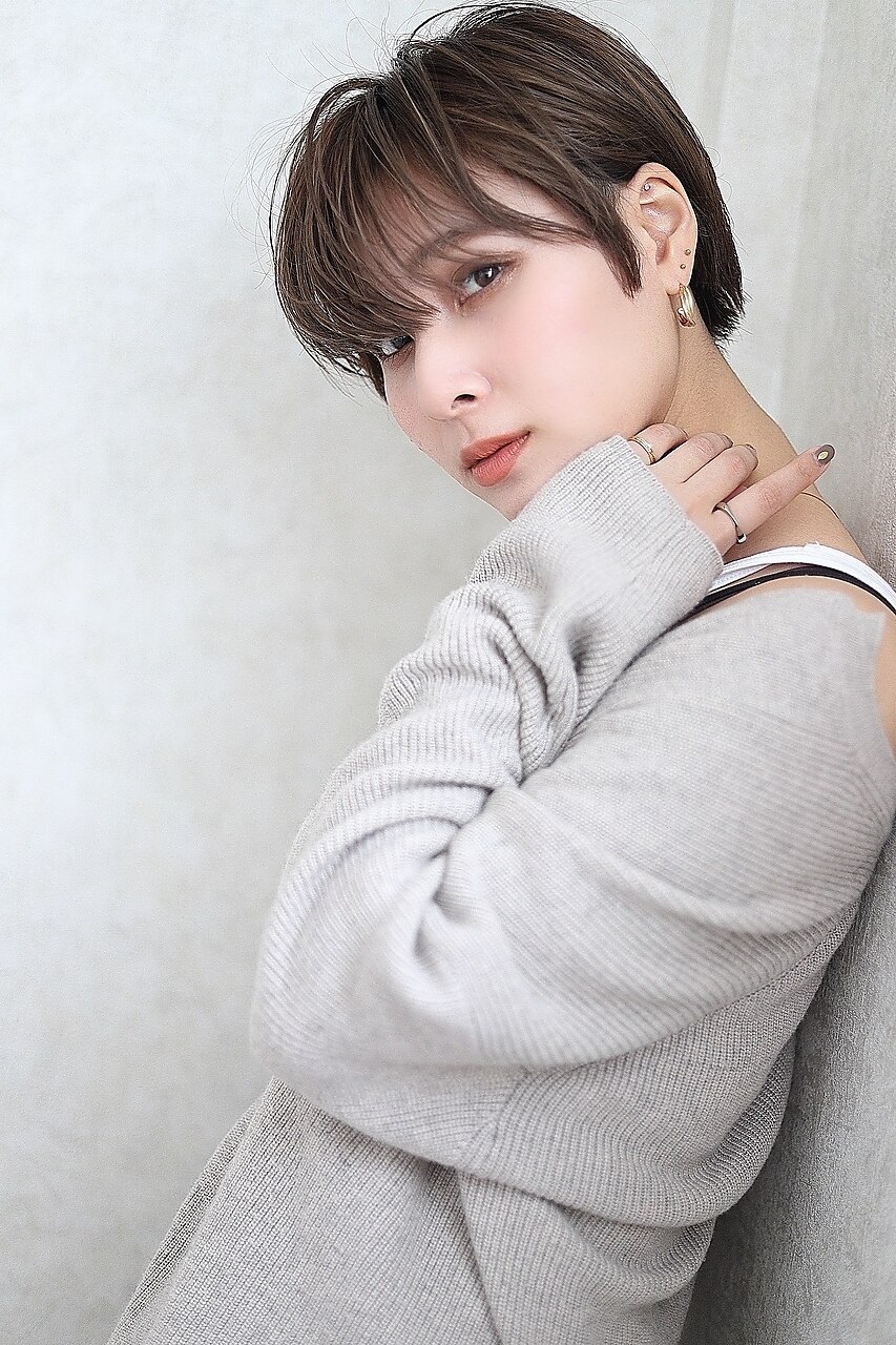 FRAME】ハイライト×ダークブラウン×ハンサムショート：L145859745