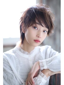 アール 西新井店(ar) 小顔ショートウルフ×ビタミンカラーくすみブルー20代30代40代