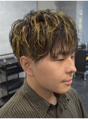 [パーマ・くせ毛との相性◎]ハイライトマッシュ