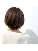ショートボブ/透明感ベージュ