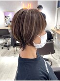 ショートウルフ×ホワイトベージュハイライト【カドワキ】