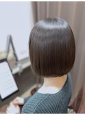 髪質改善 ブリーチなしカラーぱつっとボブ20代30代40代50代
