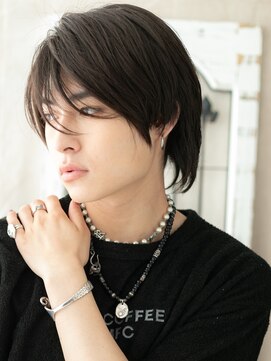 グルーミングサロン バーバー キャッスル 北浦和西口(Grooming salon Barber Castle) 斜めバングポイント!無造作セクシー黒髪ボブウルフC北浦和