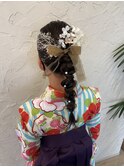 卒業式×編みおろしヘアアレンジ×袴