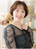 個性的シースルーぱっつん前髪フェミニンボブa北浦和