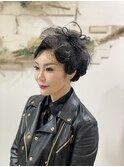 ショートヘアさんのフィンガーウェーブアップ