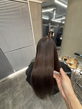 ファビ 渋谷(Fab) くびれヘア/暗めカラー/アプリコットオレンジ/縮毛矯正