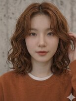 ノラ シブヤ(NORA)&nbsp;小顔ミディアムパーマミディアムデジタルパーマボブパーマ前髪