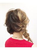 ゆるふわ三つ編みおさげ　ヘアセット