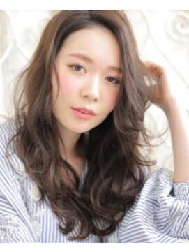 ソワンドゥブレス 瓜破店(soin de brace) センターパート×グレージュ×ヴェールウェーブ