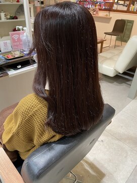 ワークスヘアー(WORKS HAIR) ほんのりピンクカラー