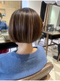 ワンレングスボブ×白髪ボカシハイライト☆