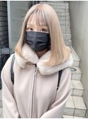 ミルクティーブロンド/前髪ローライト/ヘムライト/大阪/心斎橋