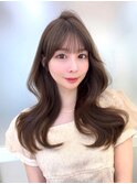 大人可愛い韓国ヘア くびれ レイヤー 顔まわり 似合わせ#