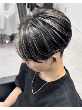 リベル(LIBER) メンズハイライトメッシュ/センターパート/八王子/メンズカット