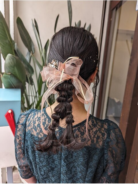 編みおろしヘアセット