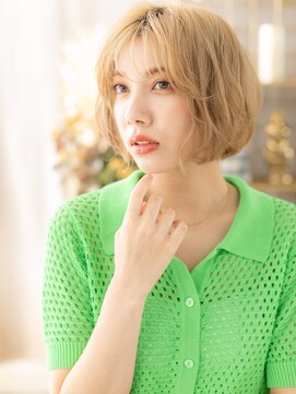 カバーヘアアンドスパ ブリス 浦和(COVER HAIR&SPA bliss) ナチュラルハイトーン前下がり小顔こなれボブa浦和20代30代40代