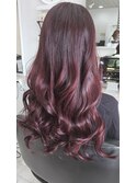 ブリーチなし艶足しレッド