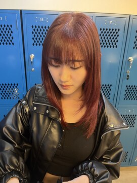 ナループロア ルームー(Nalu pu loa ROOMOO) ブリーチなしダブルカラー/ディープレッド/レッドブラウン