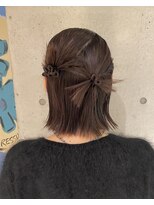 カチもりハーフアップヘアセット