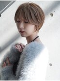 大人可愛い20代30代40代黒髪前下がりショートボブ丸みショート◎