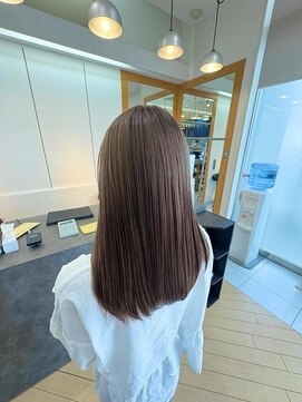 ユニ バイ マグ 長野店(Uni.by Mag) 大人可愛いブリーチなし透明感カラーミルクティーグレージュ