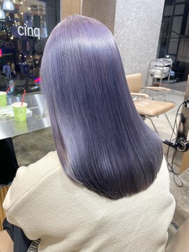 サンク 原宿 表参道(cinq) ラベンダーグレージュアッシュグレージュミディアムウルフボブ