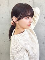 アフロート トウキョウ(AFLOAT TOKYO)&nbsp;小顔前髪顔まわりカットサイドバングもみあげ後れ毛ポニーテール