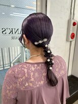バンクスヘアー(BANK'S HAIR)&nbsp;池袋　アップスタイル　編み込み　ゆるふわ　お呼ばれヘア