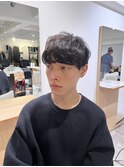 ニュアンスパーマメンズマッシュツーブロックセンターパート