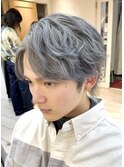 ブリーチ込み　メンズシルバーカラー
