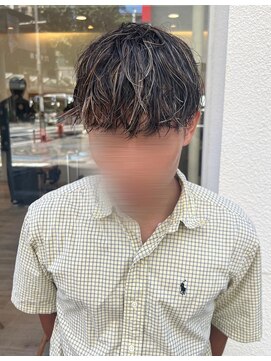 クラップス 横須賀中央店(CLAPS) メンズハイライト/マッシュパーマ/グレージュカラー