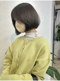 kana グレージュ ボブ 顔まわり 韓国