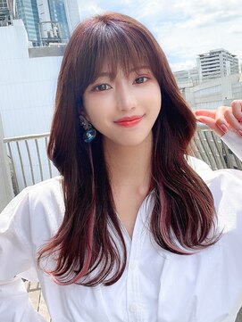 パシフィックダズールコパン(Pacific Dazzle copain) ★小顔前髪ワンカールくびレイヤーカット黒髪ストレート