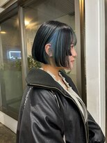 レコ 渋谷(LECO) ブルー×ブラックのアンブレラボブ