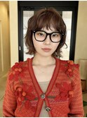 切りっぱなしボブマロンベージュラベンダーミルクティ