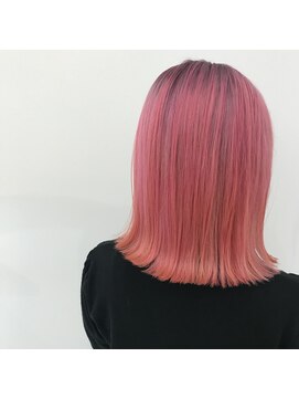 マルフェ 天王寺(marfe) 派手髪　ピンキーオレンジ　ピンク　オレンジ　外はね