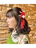 卒業式ハーフアップ