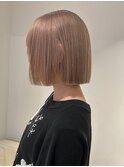 12374ブリーチ＆ダブルカラーホワイトブロンド韓国レイヤーボブ